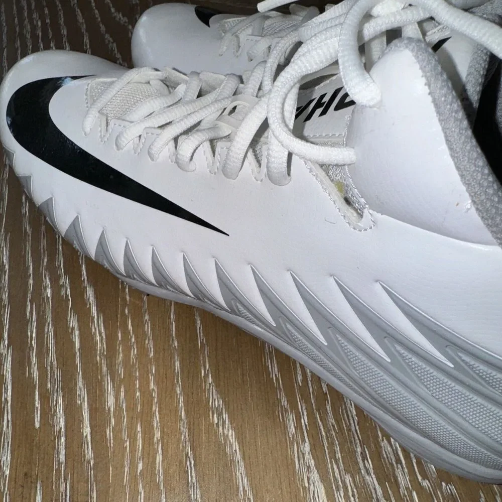 NIKE Alpha Menace 12 Men's Football Cleats WHITE/ Black/Gray ~‎ EXCELLENT